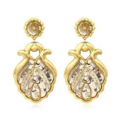 Angèle wide clip-on earrings - gold
