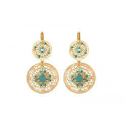 Angélique wide sleeper earrings - turquoise