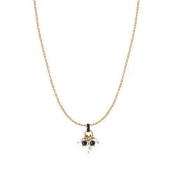 Annella delicate pendant necklace - black and white