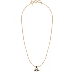 Annella delicate pendant necklace - black and white