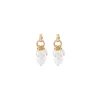Annella fine stud earrings - white pearl