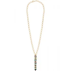 Annella long necklace - red and turquoise