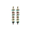 Annella long stud earrings for pierced ears - red and turquoise