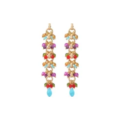 Annella pierced post drop earrings - multicoloured