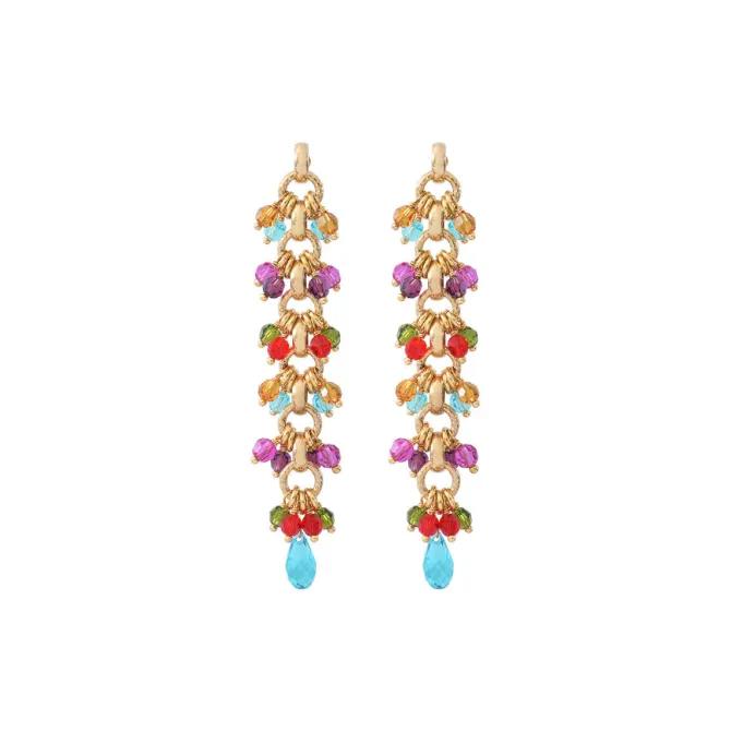 Annella pierced post drop earrings - multicoloured