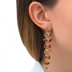 Annella pierced post drop earrings - multicoloured
