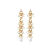 Annella pierced post drop earrings - white pearl