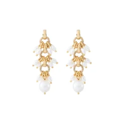 Annella pierced stud earrings - white pearl