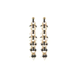 Annella pierced stud earrings - black