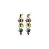 Annella pierced stud earrings - red and turquoise