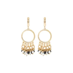 Annella sleeper earrings - black and white