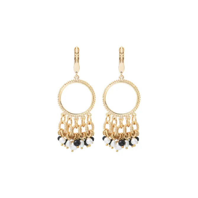 Annella sleeper earrings - black and white