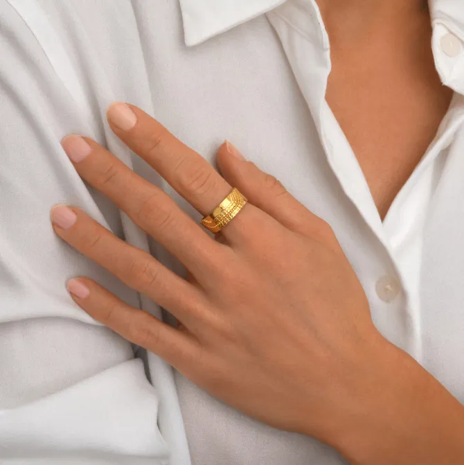 Ashanti adjustable ring – gold