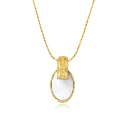 Ashanti braided chain pendant necklace – white