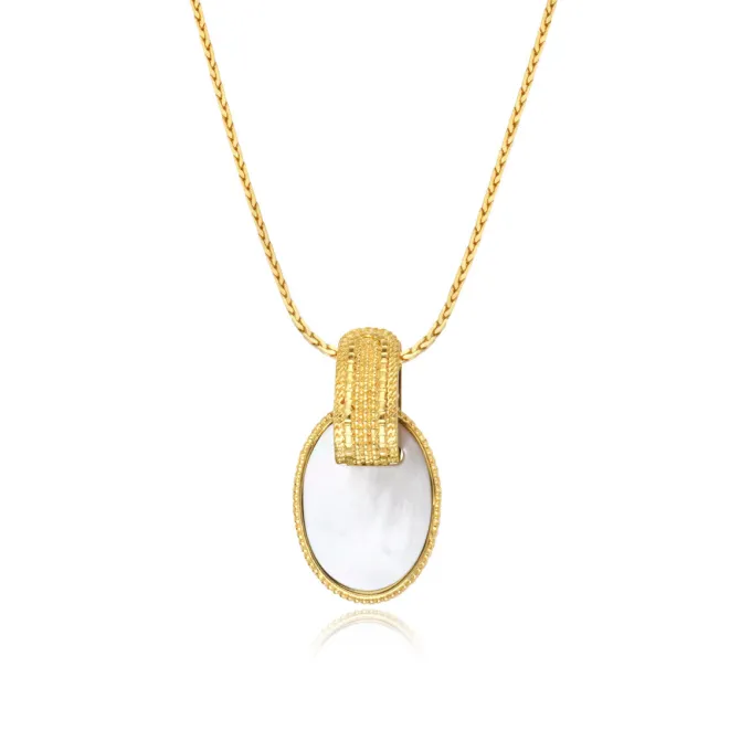Ashanti braided chain pendant necklace – white