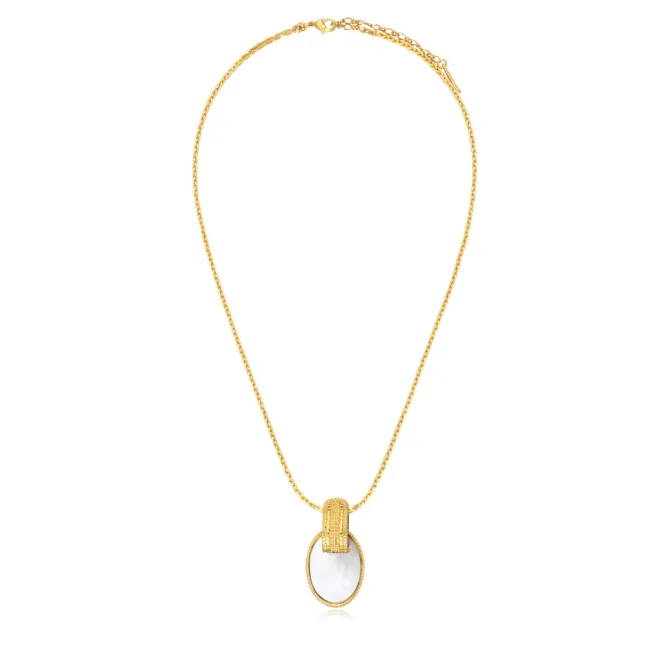 Ashanti braided chain pendant necklace – white