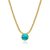 Ashanti flat chain pendant necklace – turquoise and green