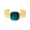 Ashanti medium adjustable bangle bracelet – turquoise and green