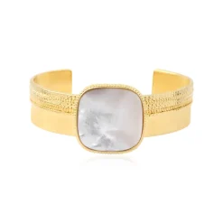 Ashanti medium adjustable bangle bracelet – white