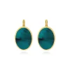 Ashanti oval sleeper earrings – turquoise and green