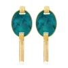 Ashanti pierced stud earrings – turquoise and green