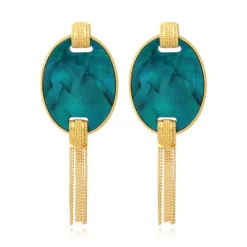 Ashanti pierced stud earrings – turquoise and green