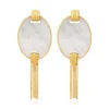 Ashanti pierced stud earrings – white
