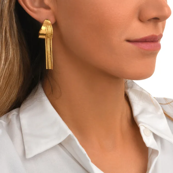 Ashanti pierced stud earrings – gold