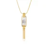 Ashanti rectangular mother-of-pearl pendant necklace – white