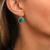 Ashanti round sleeper earrings – turquoise and green