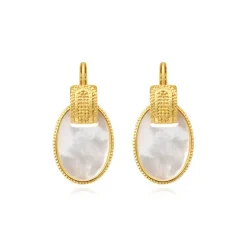 Ashanti sleeper earrings – white