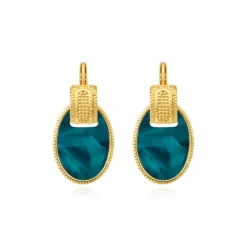 Ashanti sleeper earrings – turquoise and green