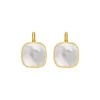 Ashanti square sleeper earrings – white