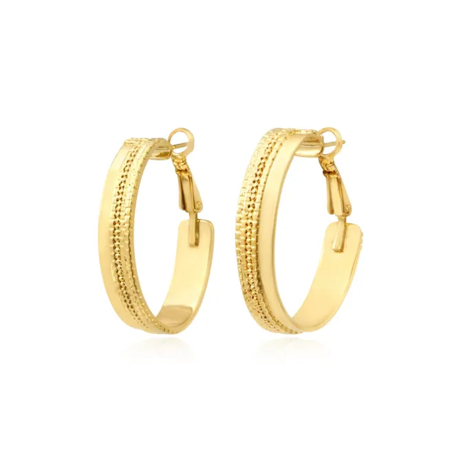 Ashanti thin hoop earrings – gold-plated