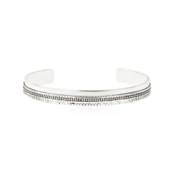 Ashanti Wide Adjustable Bangle Bracelet – Silver