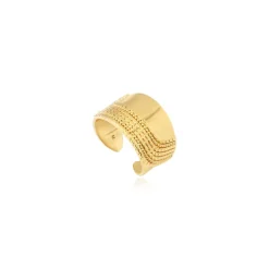 Ashanti wide adjustable ring – gold