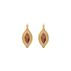 Atria thin sleeper earrings - tortoiseshell