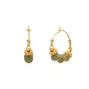 Avola mini hoop earrings - green