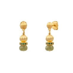 Avola pierced earrings - green