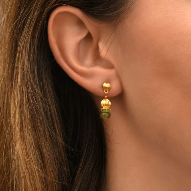 Avola pierced earrings - green