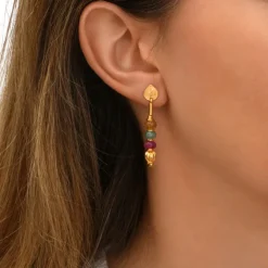 Avola pierced stud earrings - multicoloured