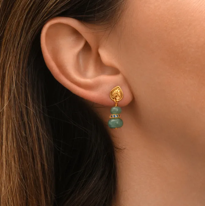 Avola sleeper earrings - blue