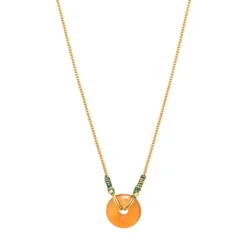 Babylon Adjustable Pendant Necklace - Orange