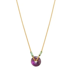 Babylon Adjustable Pendant Necklace - Purple