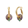 Babylon delicate hoop earrings - violet