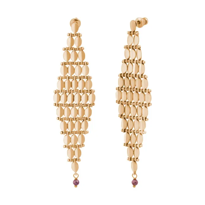Babylon graphic stud earrings - gold