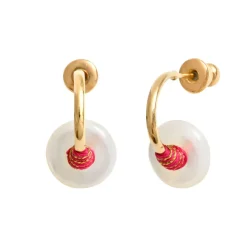 Babylon hoop earrings - white