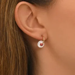 Babylon hoop earrings - white