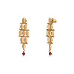 Babylon pierced stud earrings - gold