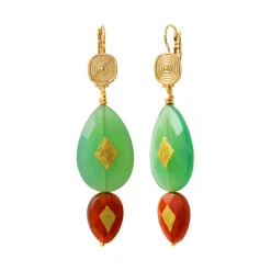 Babylon sleeper earrings - green agate